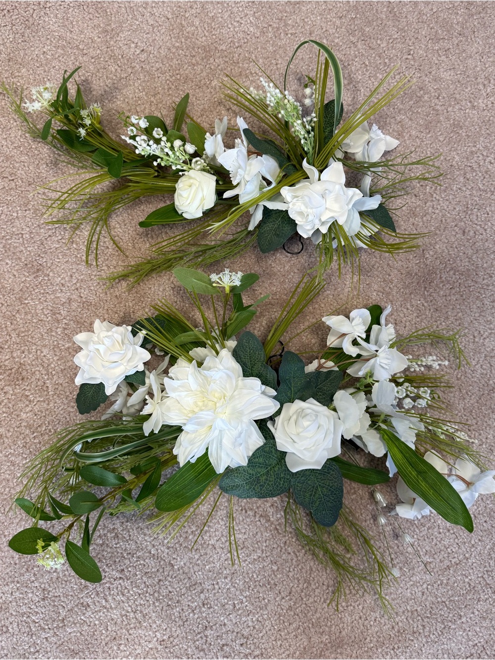 Pair of wedding floral swags